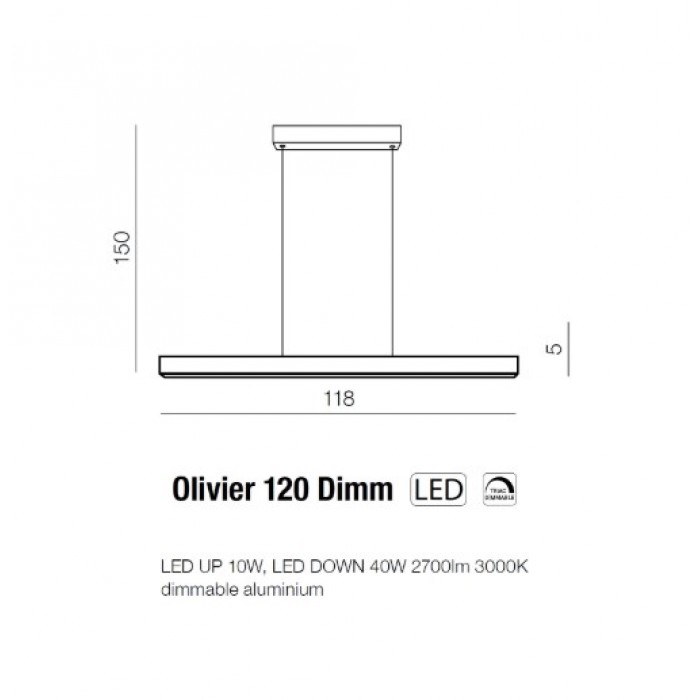 Підвіс Azzardo AZ5109 OLIVIER 120 3000K DIMM Підвіс Azzardo AZ5109 OLIVIER 120 3000K DIMM