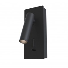 Бра направленого света VASMAR 1600041WL-L3B3K + USB черный