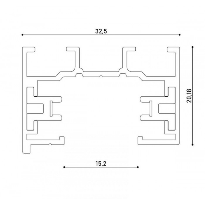 Трек однофазний накладний підвісний 2м Kloodi KDTR-L220 2 WH білий