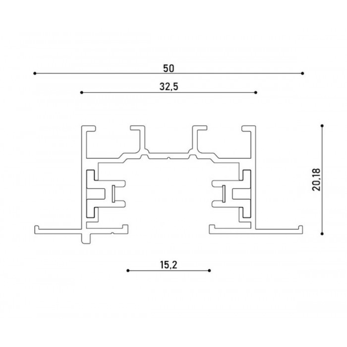 Трек однофазний врізний 3м Kloodi KDTR-RL230 3 BK чорний