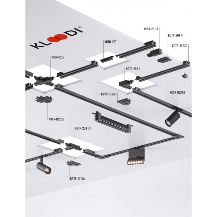Заглушка для підводу живлення для врізного треку Kloodi KDTR-RL261 WH