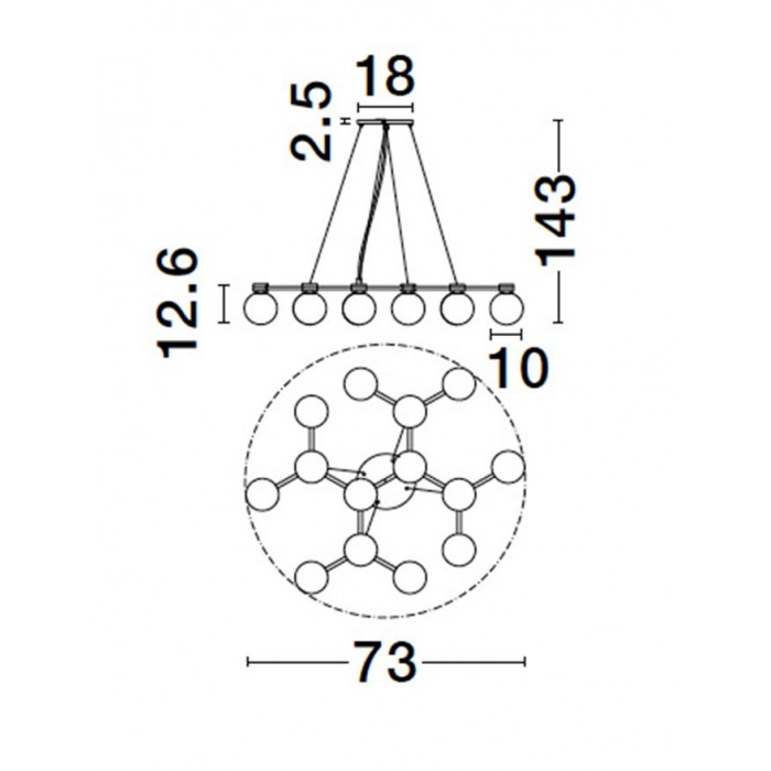Люстра - Nova Luce 9620162 Ovalino