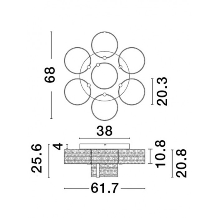 Люстра - Nova Luce 9756713 Gatlin, 41 Вт, 4694 лм, 3000K