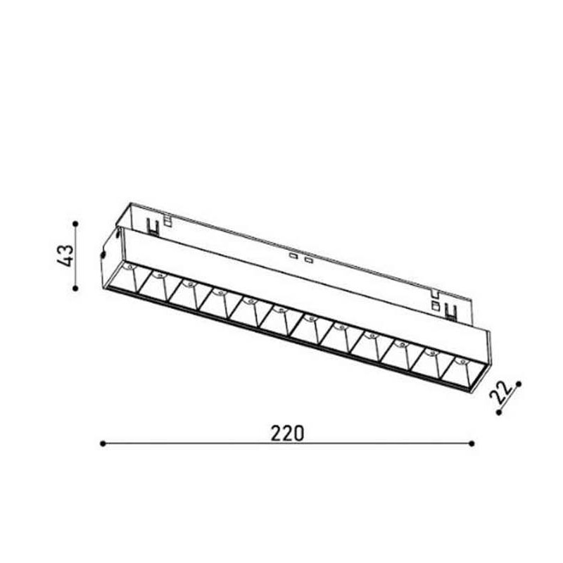 Светильник магнитный трековый Kloodi KLOODI_KDMG-LINE220 DL 12W 3K BK DALI