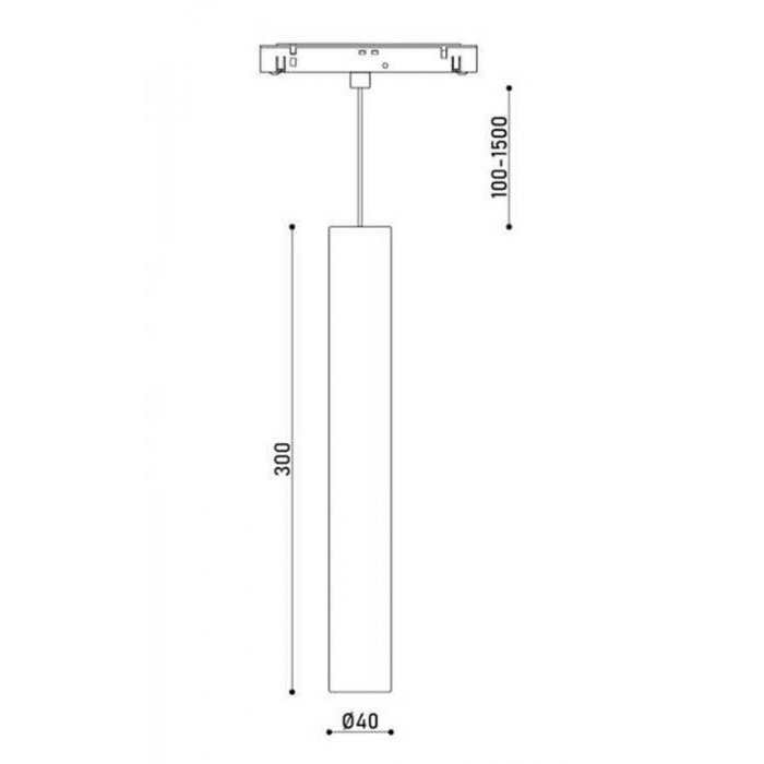 Магнітний підвісний світильник Kloodi KLOODI_KDMG-TUBE300 12W 4K BK Чорний