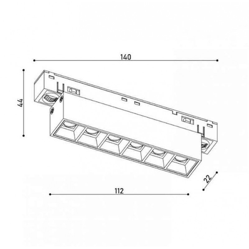Светильник магнитный трековый Kloodi KLOODI_KDMG-LINE112 DL 6W 3K BK