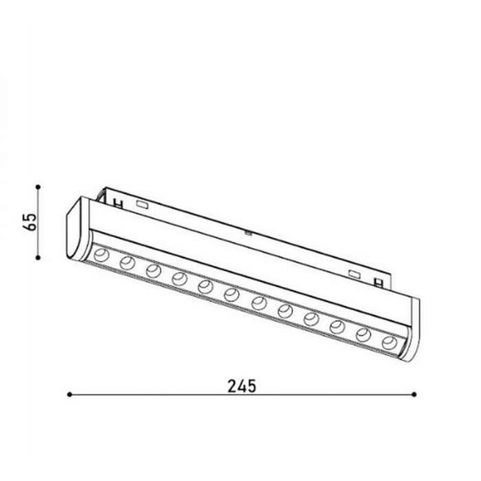 Лінійний магнітний світильник Kloodi KLOODI_KDMG-TORN245 12W 4K BK Чорний
