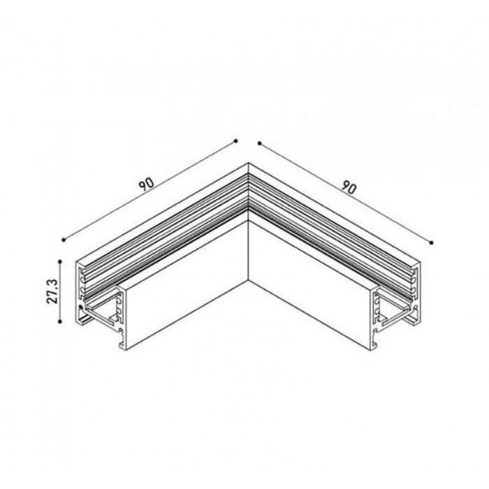 Кутове з'єднання накладного треку Kloodi KLOODI_KDMG-SLIM-TRN ZM 90 BK