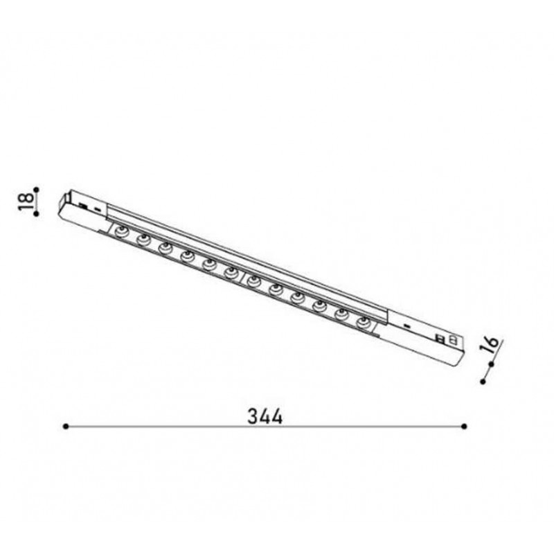 Светильник магнитный трековый Kloodi KLOODI_KDMG-SLIM-LINE344 DL 12W 3K BK