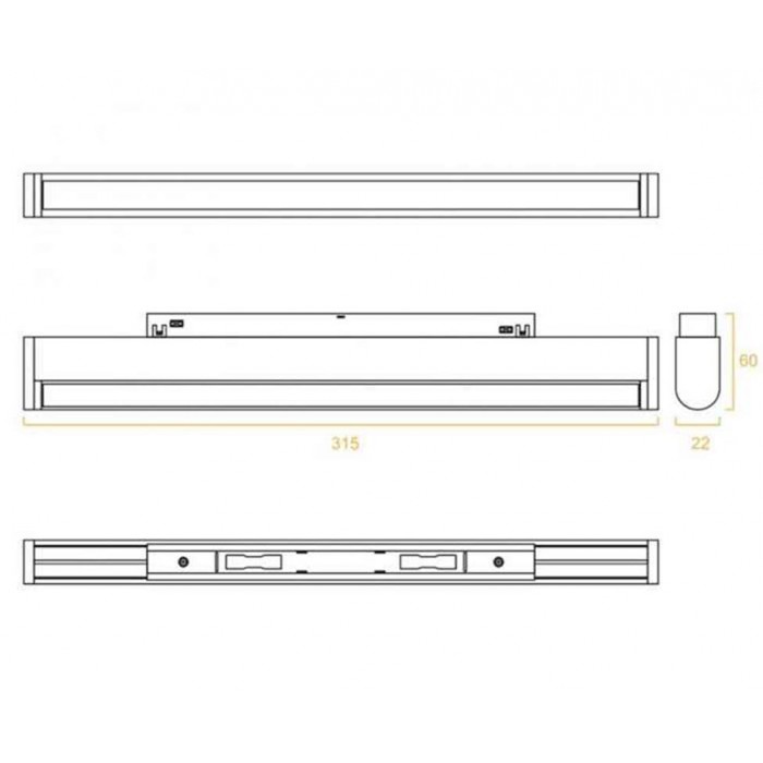 Лінійний магнітний світильник Kloodi KLOODI_KDMG-MOON315 12W 3K BK Чорний