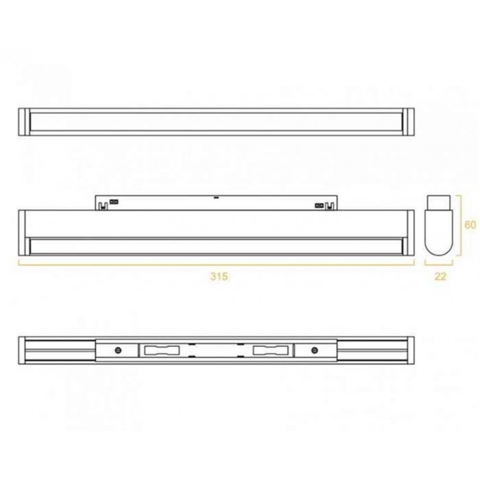 Лінійний магнітний світильник Kloodi KLOODI_KDMG-MOON315 12W 4K BK Чорний