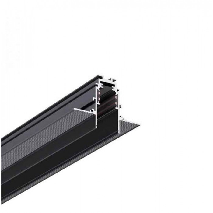 Магнітний врізний шинопровід 2м Kloodi KLOODI_KDMG-TRX 2M BK чорний під 12,5мм гіпсокартон