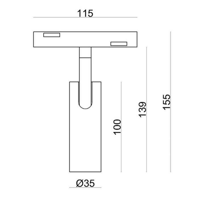 Магнитный трековый светильник Kloodi KDMG-SPOT35 7W 3K BK Spot35