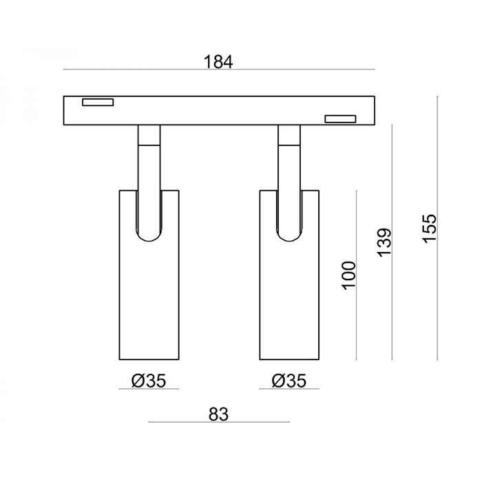 Магнитный трековый светильник Kloodi KDMG-SPOT35 2x7W 3K GD Spot35