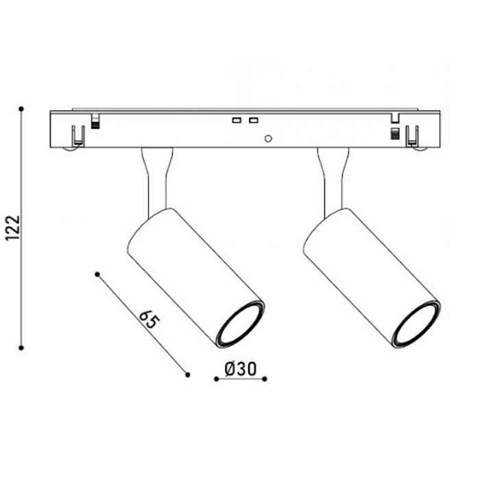 Магнитный трековый светильник Kloodi KDMG-SPOT30 2x3W 3K BK Spot30