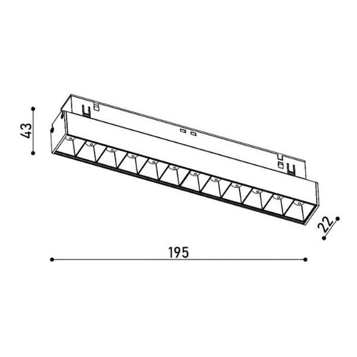 Магнитный трековый светильник Kloodi KDMG-LINE220 DL 12W 4K BK Line220