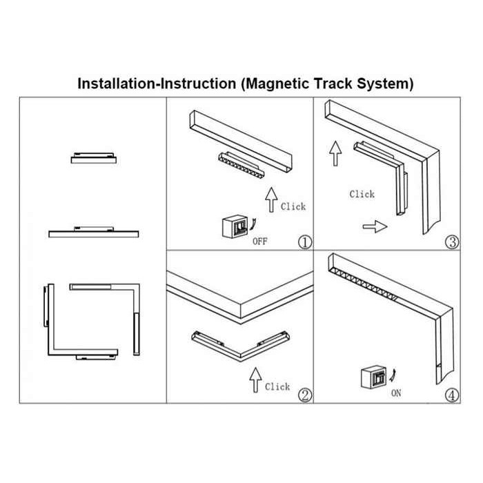 Магнитный трековый светильник Kloodi KDMG-LINE220 DL 12W 4K BK Line220