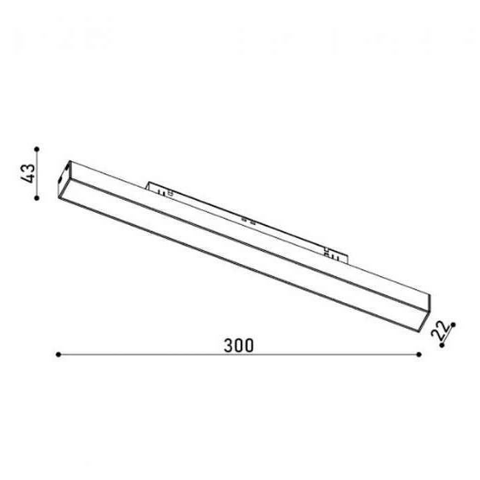 Магнитный трековый светильник Kloodi KDMG-LINE300 PC 12W 4K BK Line300