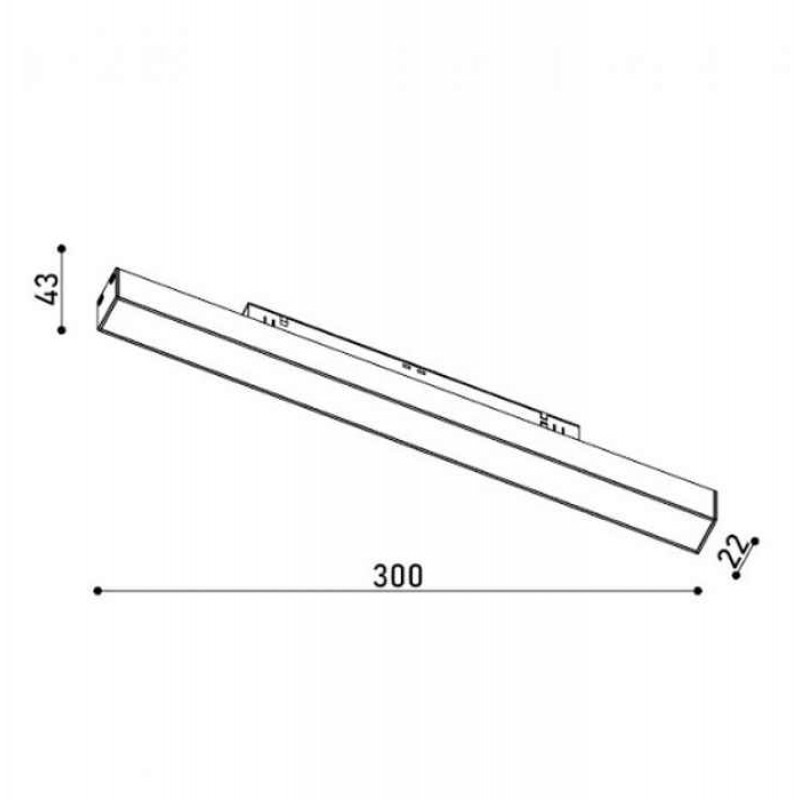 Магнитный трековый светильник Kloodi KDMG-LINE300 PC 12W 4K BK Line300