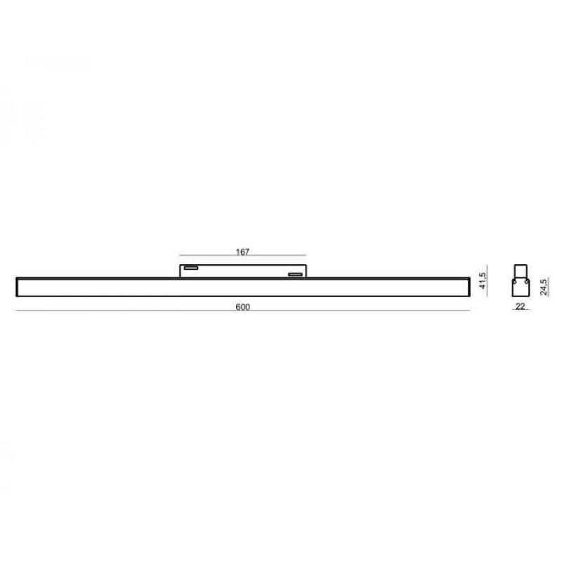 Магнитный трековый светильник Kloodi KDMG-LINE600 PC 24W 4K BK Line600