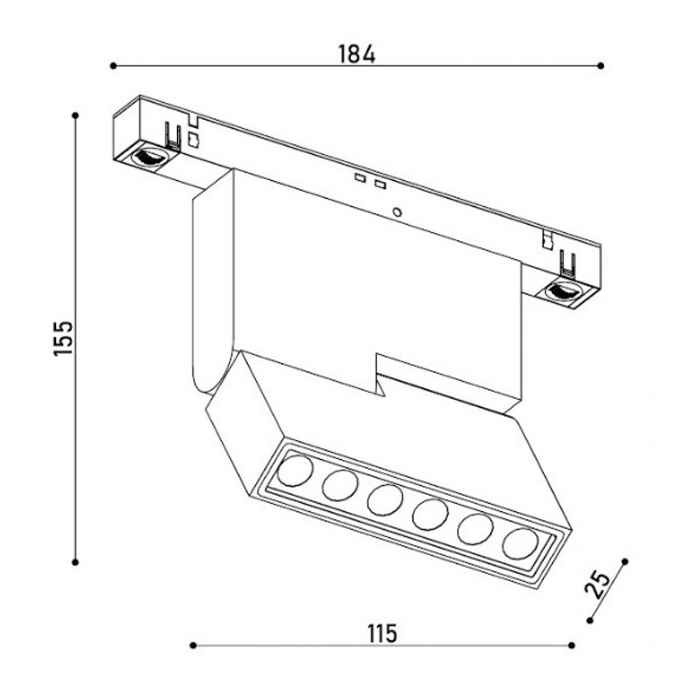 Магнитный трековый светильник Kloodi KDMG-BOOK112 DL 6W 3K BK Book112