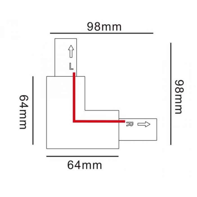 З`єднання кутове Kloodi KDTR-263 R WH