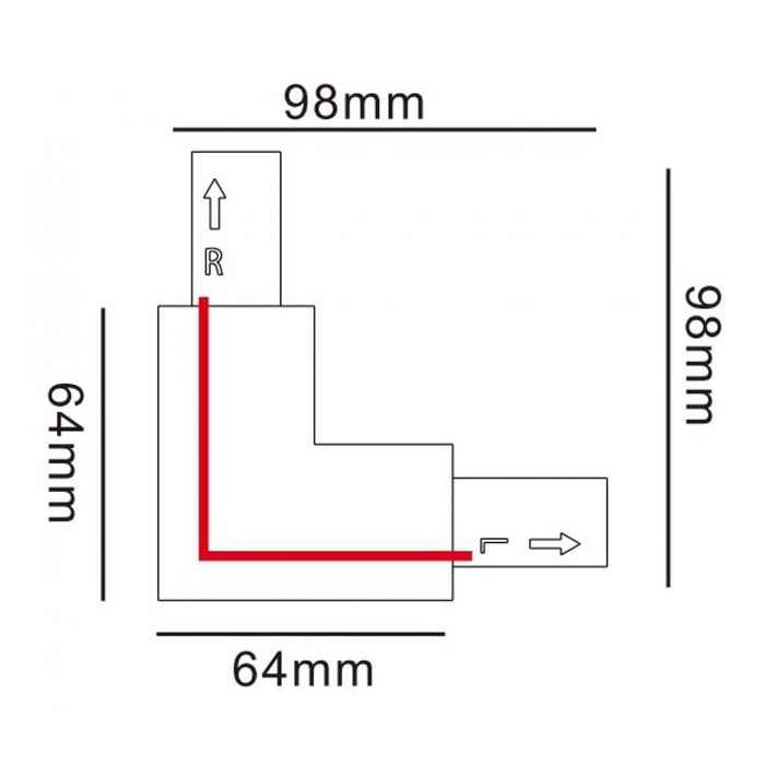 З`єднання кутове Kloodi KDTR-263 L BK