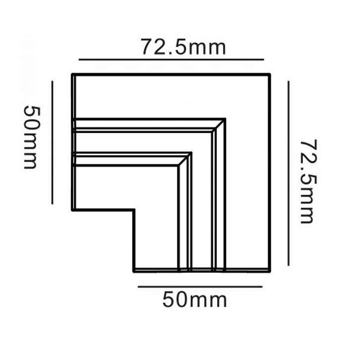 Заглушка для з`єднання кутового 90° для врізного треку Kloodi KDTR-RL263 BK