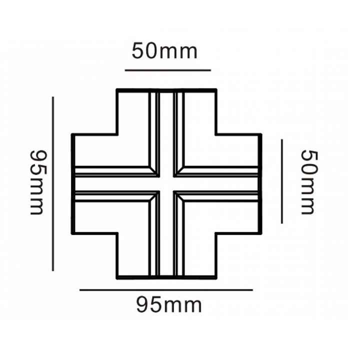 Заглушка для Х-подібного з`єднання для врізного треку Kloodi KDTR-RL265 BK
