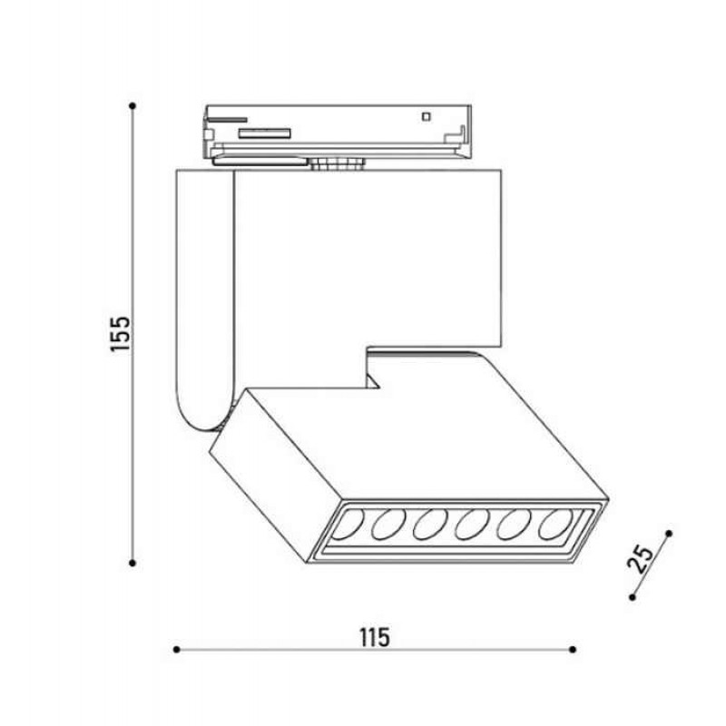 Светильник трековый однофазный Kloodi KD-STL0612 3K BK