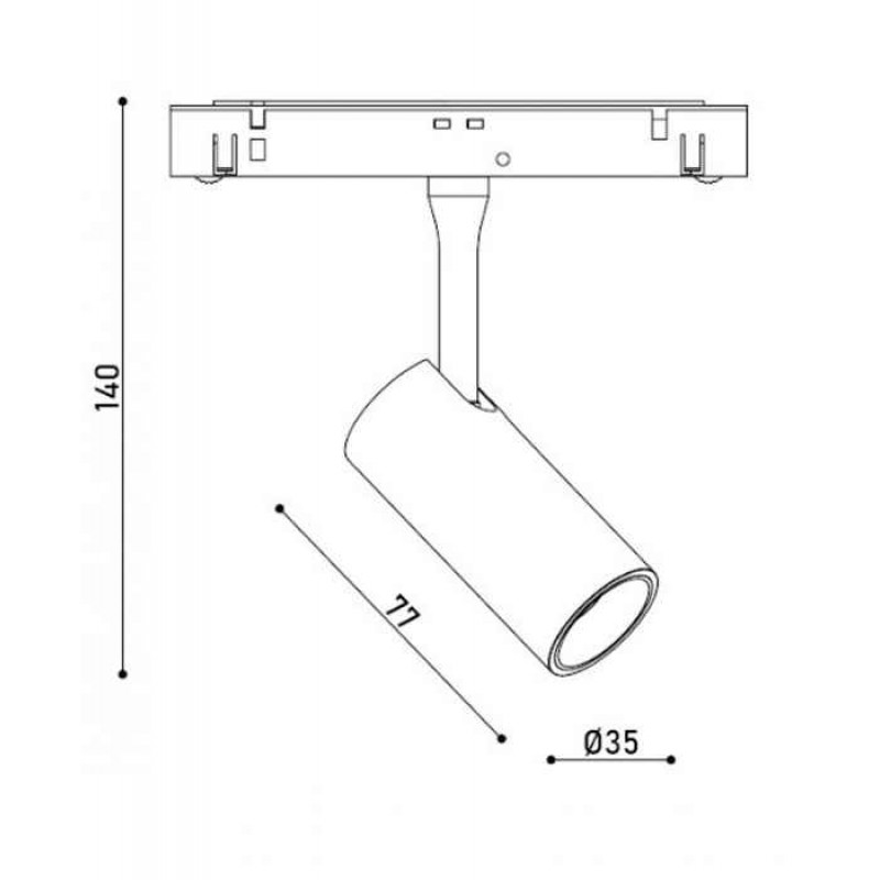 Магнитный трековый светильник Kloodi KDMG-SPOT35 6W 3K BK Spot35