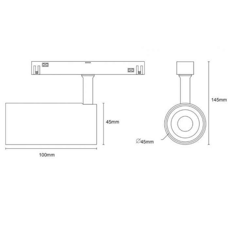Магнитный трековый светильник Kloodi KDMG-SPOT45 12W 3K BK Spot45