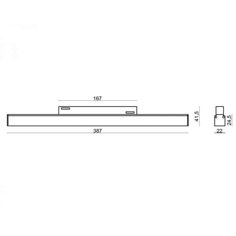Магнитный трековый светильник Kloodi KDMG-LINE435 DL 24W 3K BK Line435