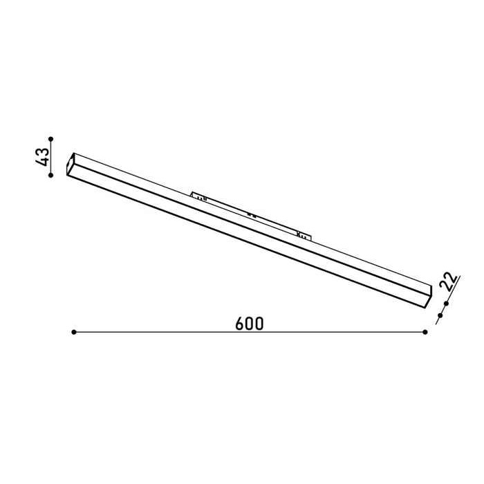 Светильник магнитный трековый Kloodi KDMG-LINE600 PC 24W 3K WH