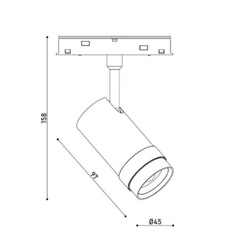 Светильник магнитный трековый Kloodi KDMG-FOCUS45 12W 4K BK