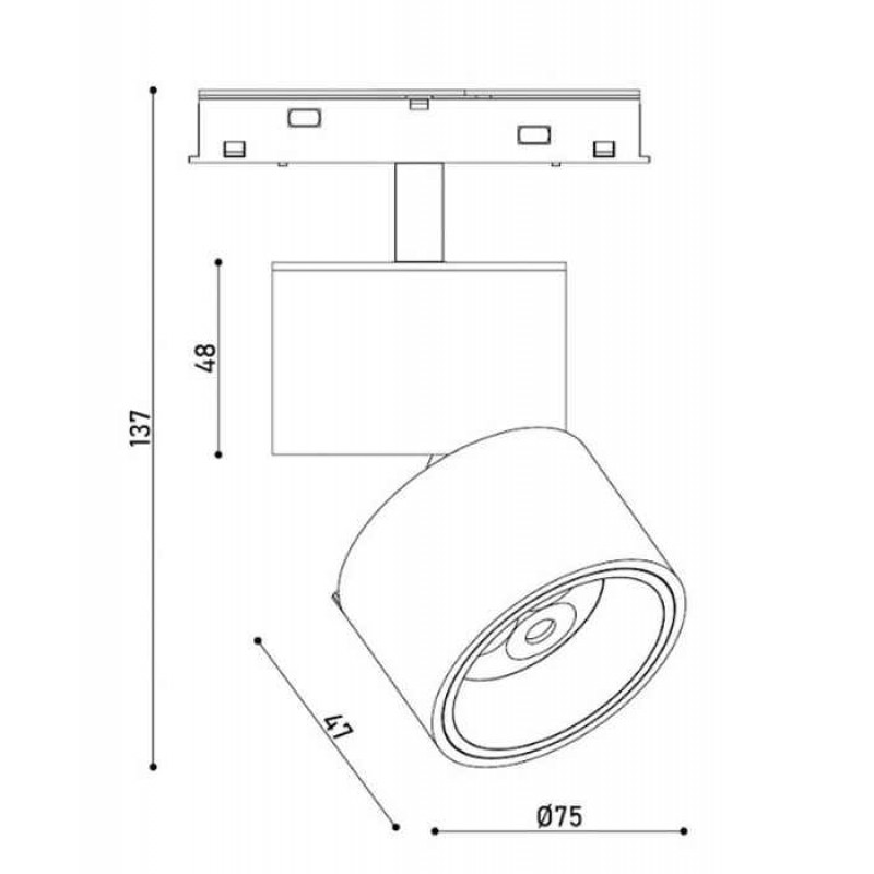 Светильник магнитный трековый Kloodi KDMG-SPLIT75 9W 3K BK