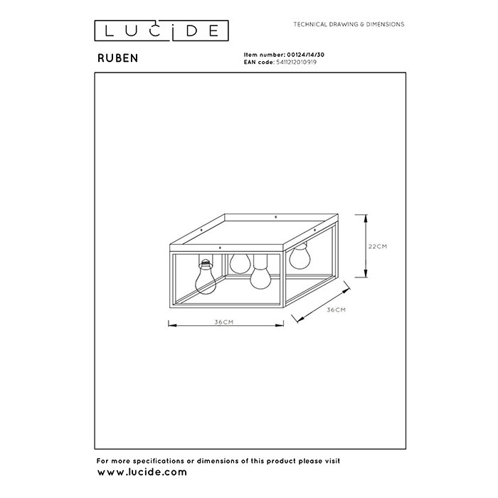 Люстра Lucide 00124/14/30 Ruben