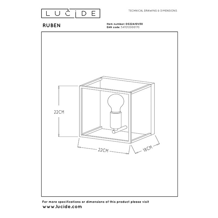 Бра Lucide 00224/01/30 Ruben