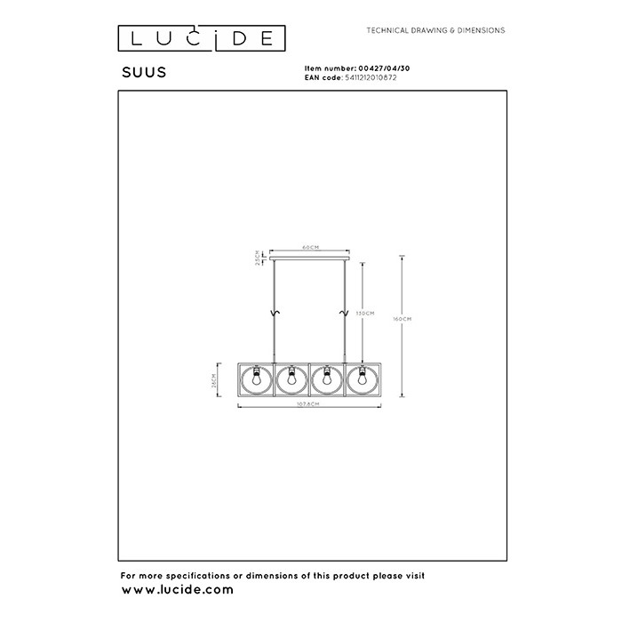 Люстра Lucide 00427/04/30 Suus