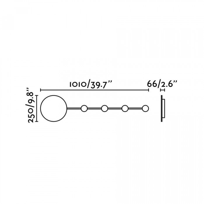 Настенный светильник Faro 1001 HAN Black wall lamp/coat rack, 6 Вт, 500 лм, 2700K