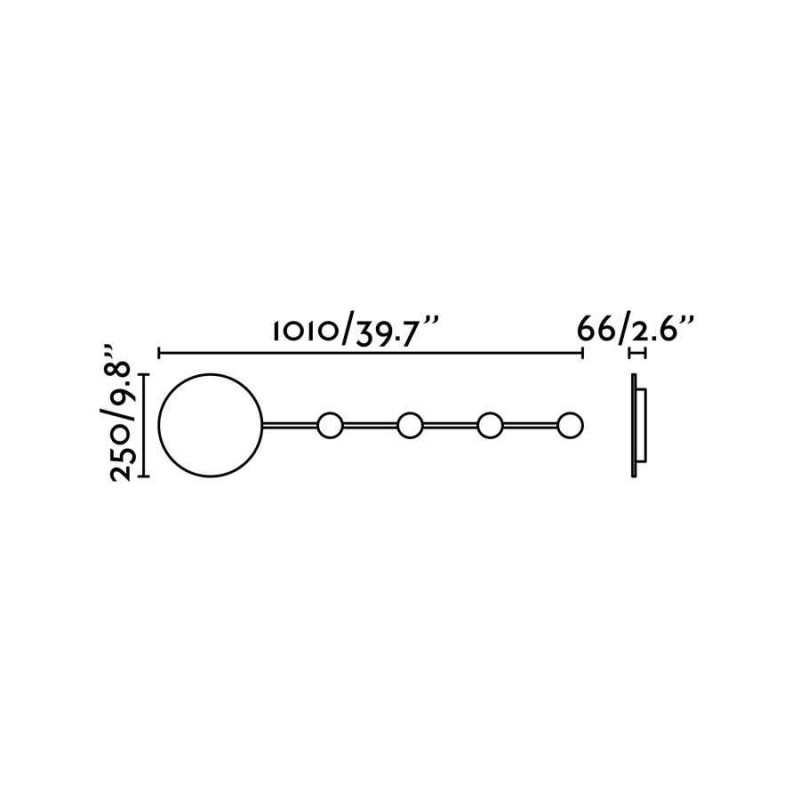 Настенный светильник Faro 1001 HAN Black wall lamp/coat rack, 6 Вт, 500 лм, 2700K