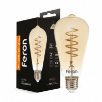 Лампа світлодіодна Feron 1867 DH014, ST64 4W 2700К E27, 300°