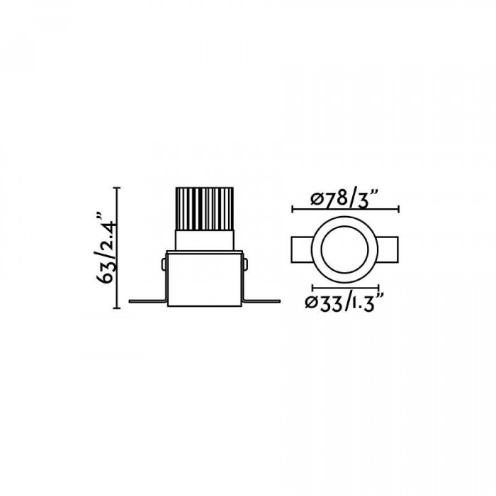 Точковий світильник Faro 2101102 FOX Trimless black downlight 2700K, 5 Вт, 500 лм, 2700K