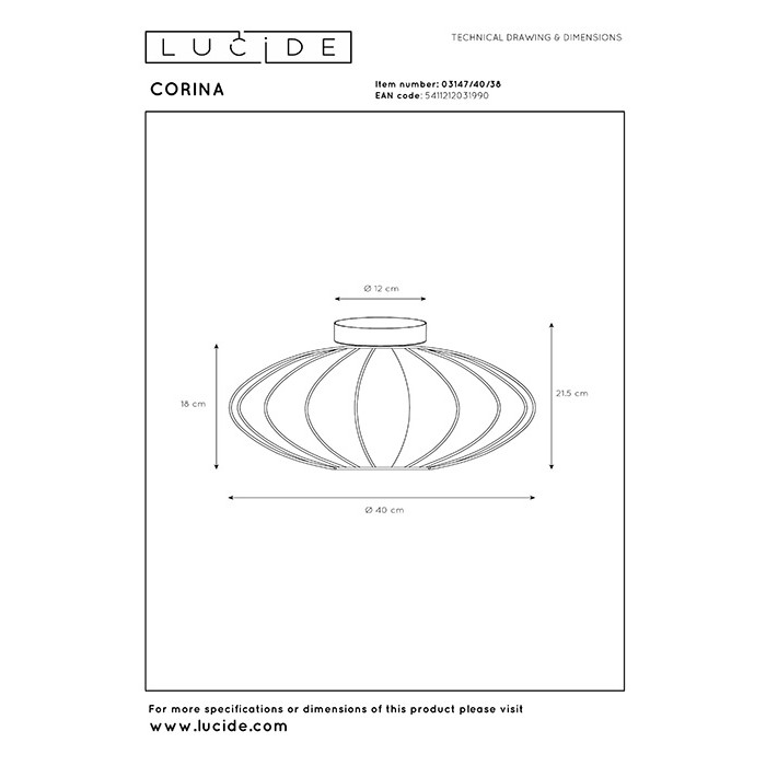 Люстра Lucide 03147/40/38 Corina