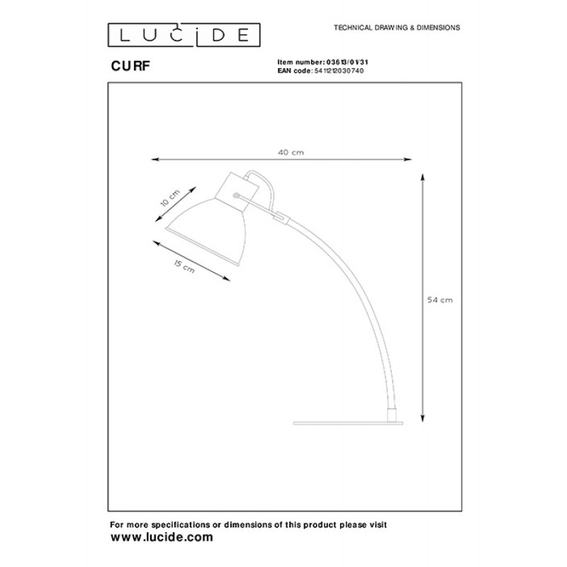 Настільна лампа Lucide 03613/01/31 Curf