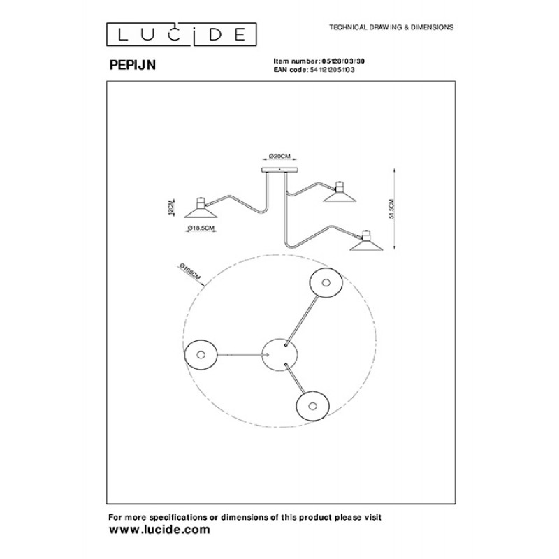 Люстра Lucide 05128/03/30 Pepijn
