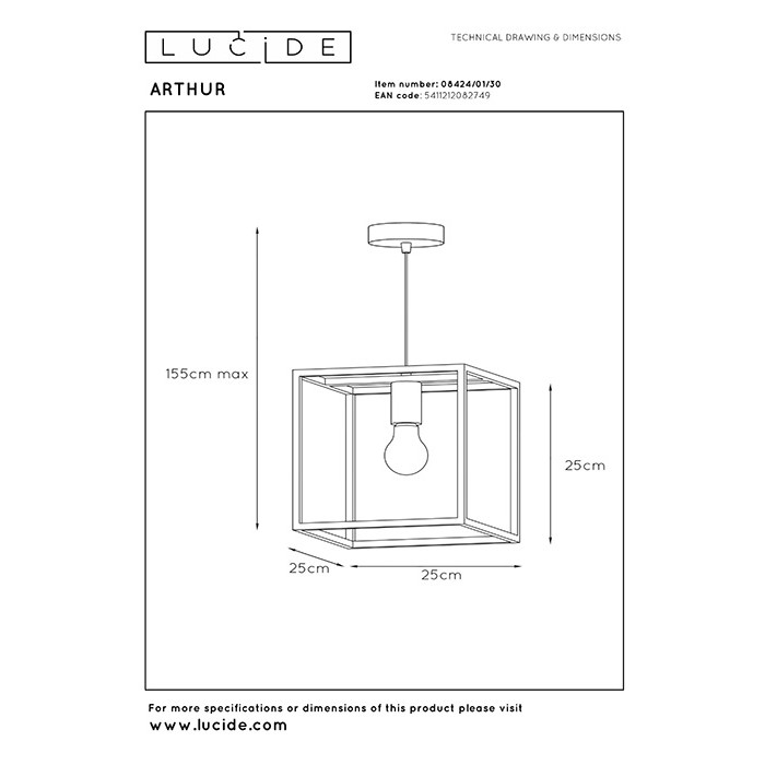 Подвесной светильник Lucide 08424/01/30 Arthur