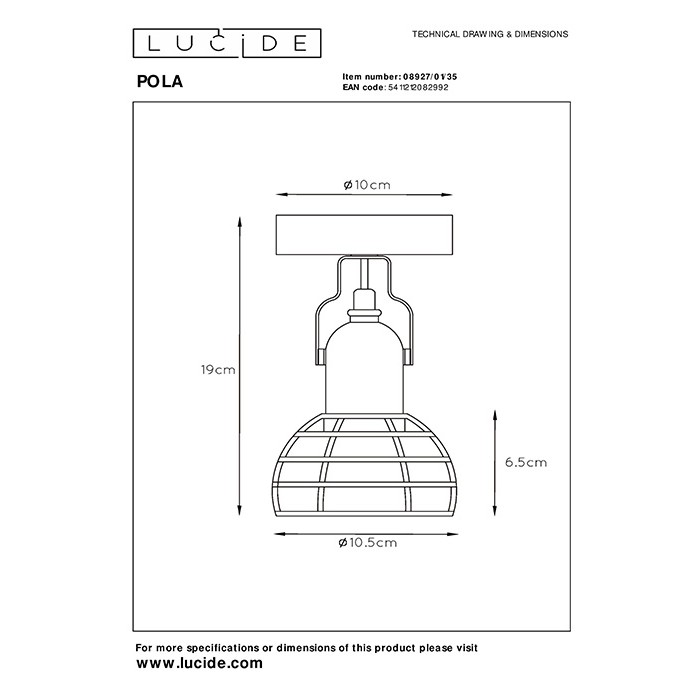 Спот Lucide 08927/01/35 Paulien