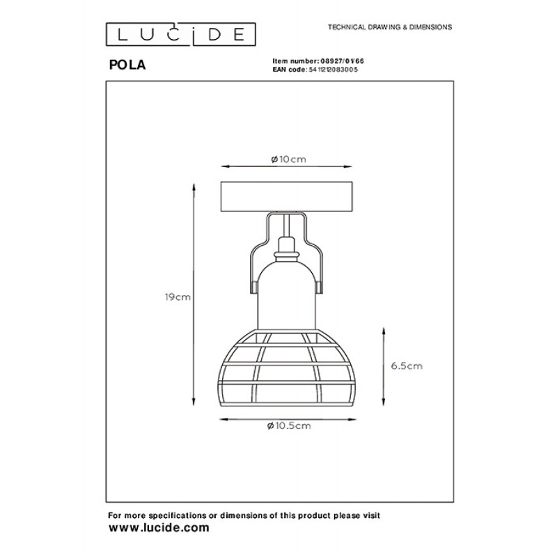 Спот - Lucide 08927/01/66 Paulien