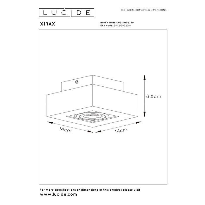 Точковий світильник Lucide 09119/06/30 Xirax